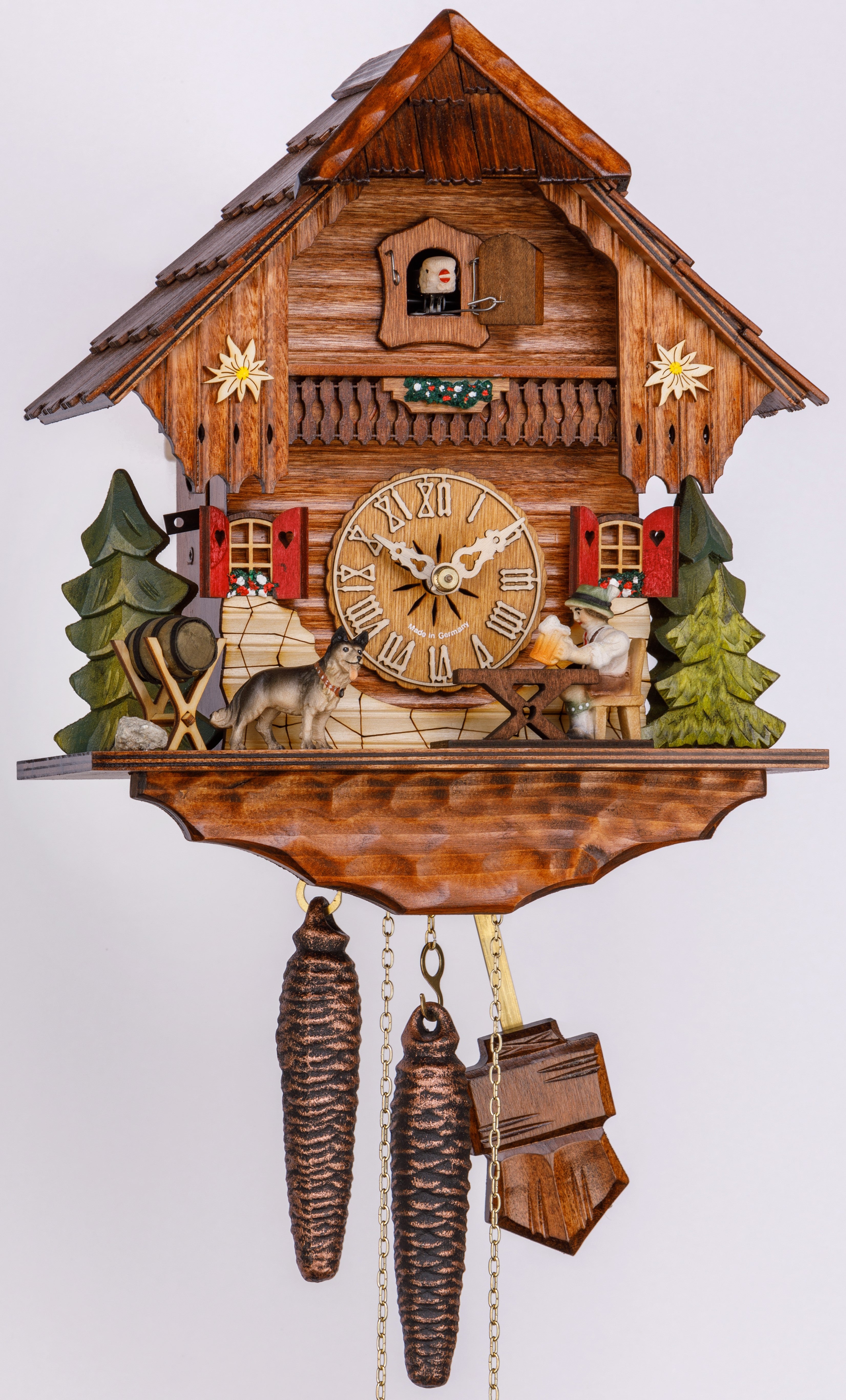 Cuckoo Clock with a Beer Drinker and Dog - 1 Day Movement - Cuckoo ...